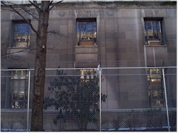 Where law ends tyranny begins.  Fenced, closed, Dept of Justice Building